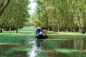 Vietnam, Mekong, Tourism rowing boat in Mekong delta, Vietnam