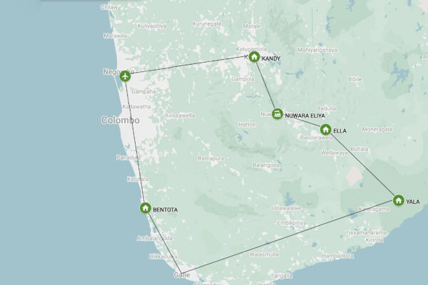 Resrutt, Det bästa av Sri Lanka, karta