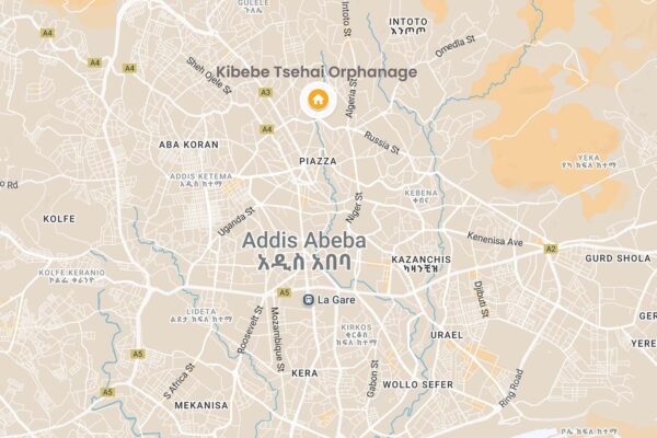 Karta barnhem Kibebe Tsehai Orphanage Kibebe Tsehai Orphanage, Hopp och Möjligheter