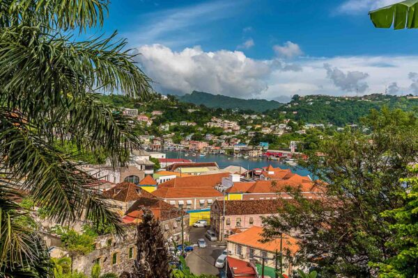 Grenada St Georges, vy över huvudstaden