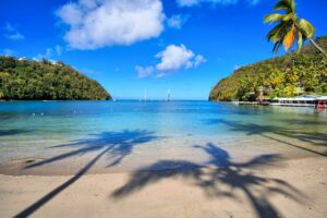 En resa till St Lucia där du bor på Marigot Beach Club